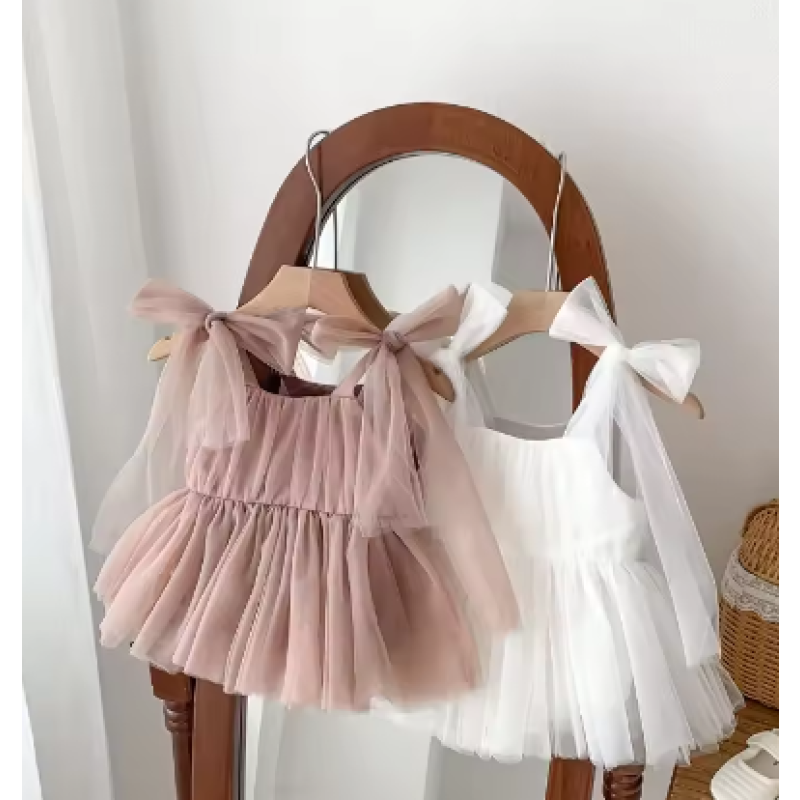 婴儿连衣裙工厂-0-2岁夏季新生儿公主裙无袖网纱