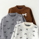 儿童服装工厂-韩版针织毛衣分层连衣裙2件套套装女孩