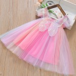 女婴连衣裙供应商-新款生日派对晚礼服夏季蝴蝶翅膀