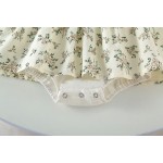 女婴服装供应商-3-24个月夏季配帽可爱花卉蕾丝连体衣