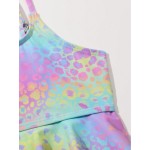 比基尼套装供应商-2025新款渐变挂脖儿童三件套泳衣夏季