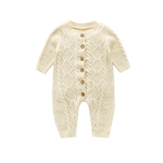 女婴连体衣厂家-2025花卉格子长袖毛衣连体衣