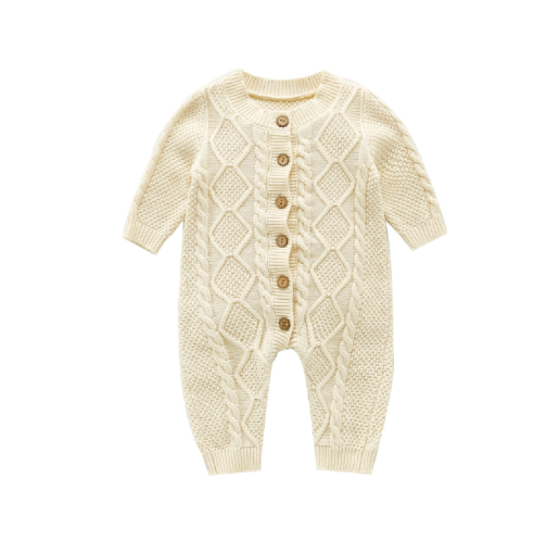 女婴连体衣厂家-2025花卉格子长袖毛衣连体衣