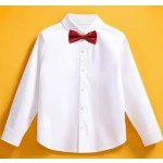 男女通用衬衫工厂-白色长袖儿童校服表演套装