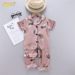 男孩睡衣套装厂家-缎面短袖短裤睡衣夏季2件套