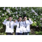 男女通用衬衫工厂-白色长袖儿童校服表演套装