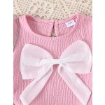 婴儿服装工厂-2025春夏幼儿套装短袖粉色长牛仔裤