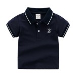 儿童T恤厂家-休闲短袖棉质Polo领柔软针织动物