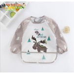 婴儿围兜供应商-长袖防水喂养围裙卡通0-5岁