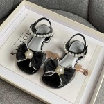 女孩凉鞋供应商-2色库存夏季新款蝴蝶结软底公主