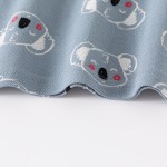 男士Polo衫工厂-新款恐龙图案雾蓝色可爱翻领短袖儿童