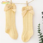 儿童袜供应商-精品高品质网眼透气蝴蝶结及膝幼儿