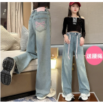 儿童牛仔裤厂家-2025新款春秋休闲阔腿裤宽松直筒