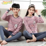 儿童睡衣工厂-尺码140-175新款卡通棉质粘胶罗纹睡衣