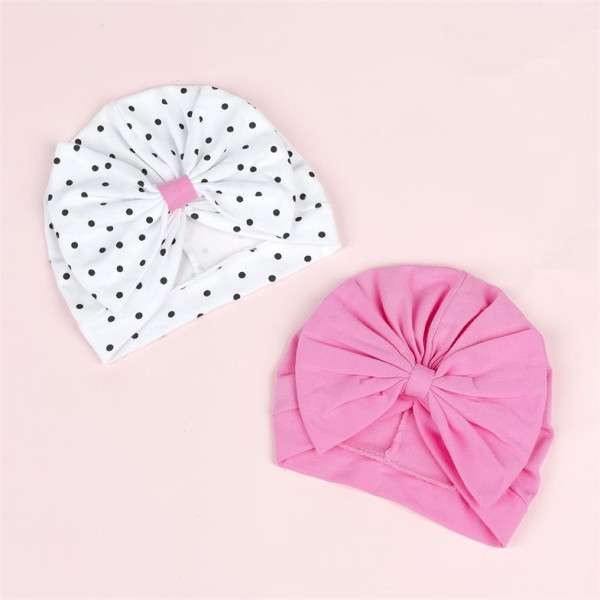 儿童帽厂家-新款华夫饼帽子甜甜圈印度头巾针织球头发蝴蝶结