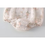 婴儿连体衣套装厂家-配发带花卉印花飞袖连体衣0-24个月