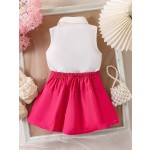 儿童套装供应商-2025新款甜美夏季衬衫裙子2件套公主女孩