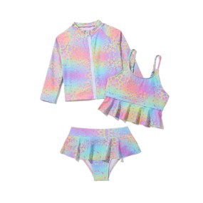 Bikini Set Supplier - 2025 New Gradient Sling Children Three Piece Swimwear Summer