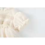 女婴连体衣工厂-春夏纯色公主芭蕾舞裙华夫格连体衣