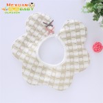 拍嗝巾厂家-360度可旋转棉质方巾口水围兜男孩女孩