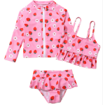 女孩泳衣供应商-3件装泳衣高腰比基尼套装防紫外线