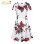 孕期睡袍厂家-孕妇连衣裙纯色圆领护理