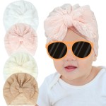 头巾和头饰供应商-新生儿大蝴蝶结发带弹性头巾打结