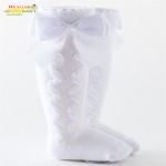 公主袜供应商-及膝蝴蝶结毛绒女孩可定制休闲针织