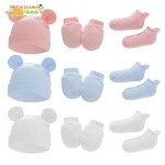 婴儿套装工厂-弹性柔软打结帽和围巾套装可爱礼品儿童