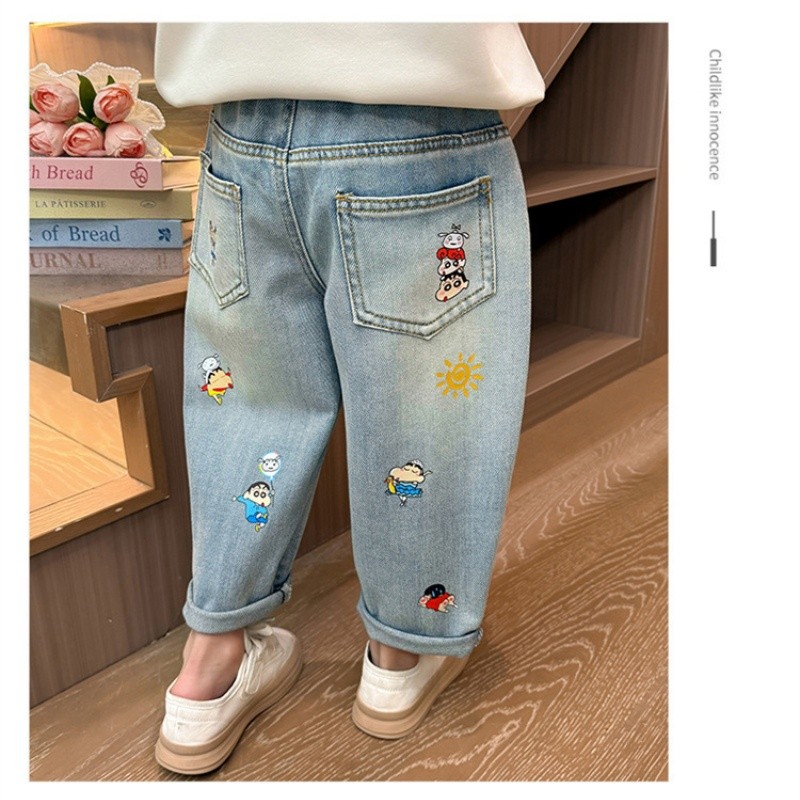 女孩牛仔裤厂家-2025新款春秋宽松直筒长裤