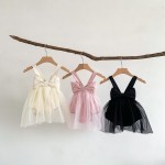 女婴连衣裙供应商-夏季芭蕾舞裙大蝴蝶结生日服装幼儿背带