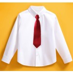 男女通用衬衫工厂-白色长袖儿童校服表演套装