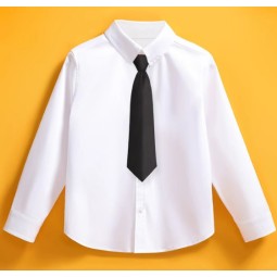 男女通用衬衫工厂-白色长袖儿童校服表演套装