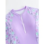 女孩泳衣工厂-休闲两件套配短裤防紫外线泳衣夏季