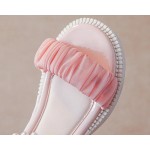 儿童凉鞋供应商-夏季优雅公主连衣裙领结串珠踝带