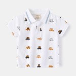 男孩Polo衫厂家-纯棉动物卡通印花夏季短袖