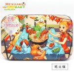 儿童拼图厂家-动物运输角色六合一铁盒立方体