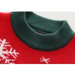 儿童毛衣厂家-2025儿童冬季小鹿套头衫提花卡通设计