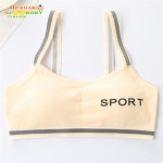 女孩训练文胸供应商-青少年短上衣透气儿童运动字母柔软