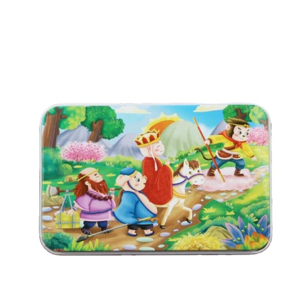 教育拼图工厂-儿童创意铁盒6合1动物拼图学习