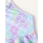 女孩泳装厂家-3件装高腰比基尼套装防紫外线长袖