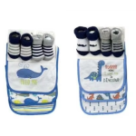 婴儿套装厂家-热销棉质围兜手套袜子套装婴儿