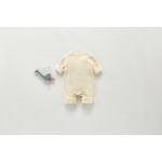 女婴连体衣厂家-2025花卉格子长袖毛衣连体衣