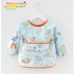 婴儿罩衣工厂-儿童防污进食服装长袖口袋防水