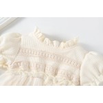 女婴连体衣工厂-春夏纯色公主芭蕾舞裙华夫格连体衣