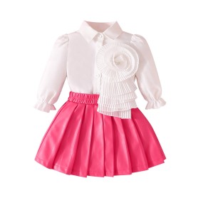 Girls Clothes Sets Manufacturer - New Sweet Children Suit Shirt and Skirt 2pcs