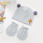 新生儿手套工厂-好评热销女婴医院帽无檐帽防抓手套