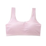 青少年训练文胸供应商-批发舒适6色棉质儿童女孩运动文胸