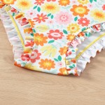 女孩比基尼套装供应商-露肩聚拢泳衣抹胸打结泳装