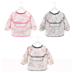 婴儿罩衣工厂-儿童防污进食服装长袖口袋防水